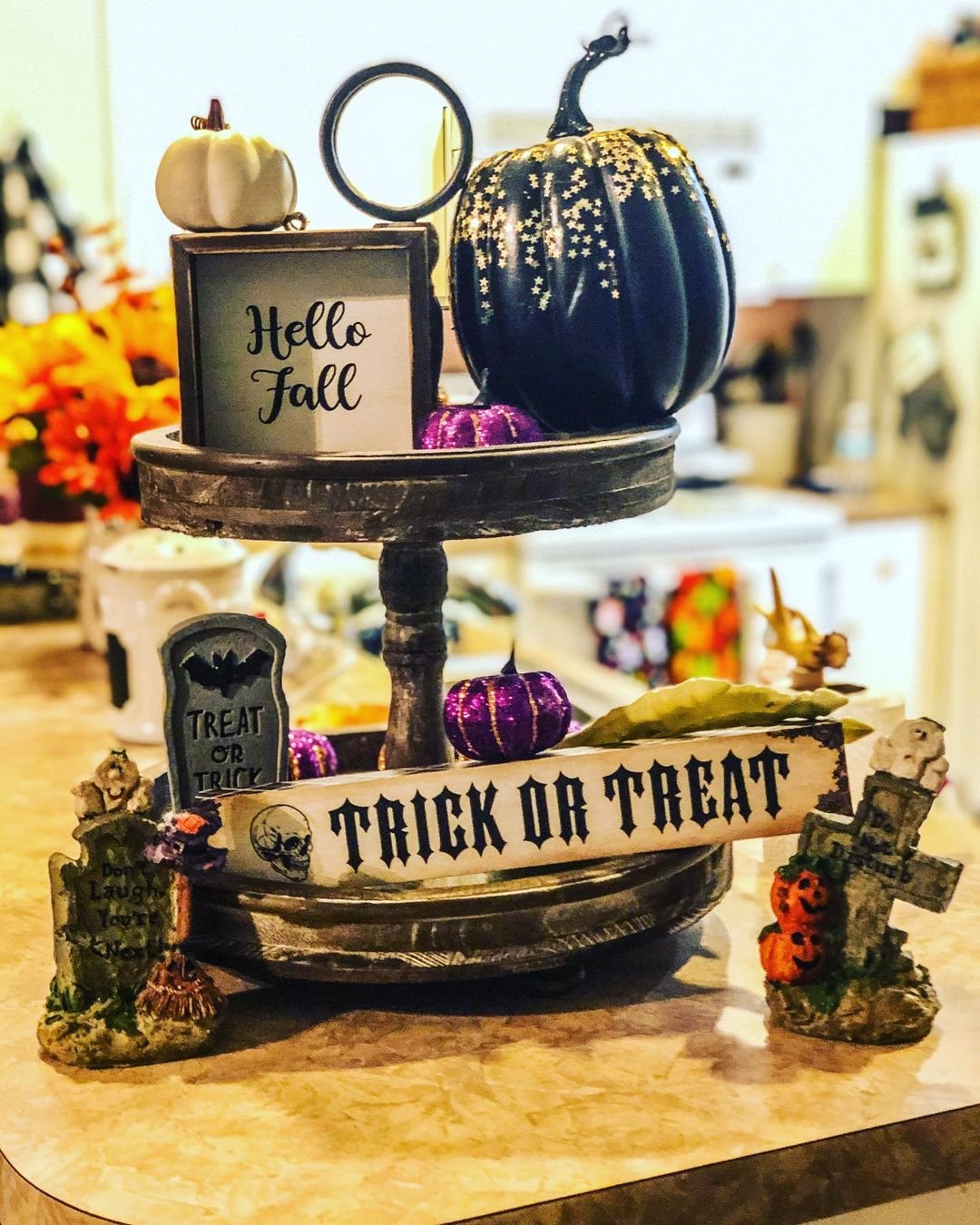 15 DIY Halloween Tiered Tray Decor - Finance Stallion