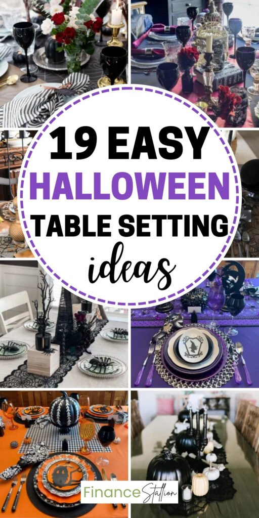 simple spooky elegant DIY Halloween table settings ideas