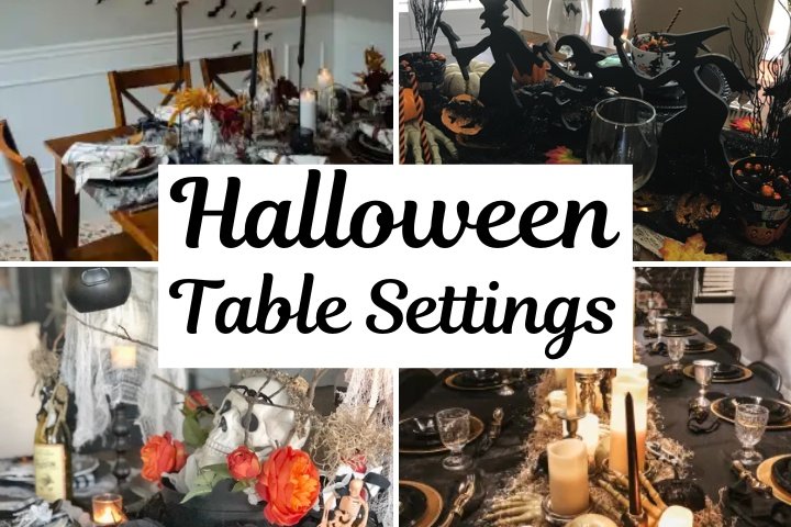 simple spooky elegant DIY Halloween table settings ideas