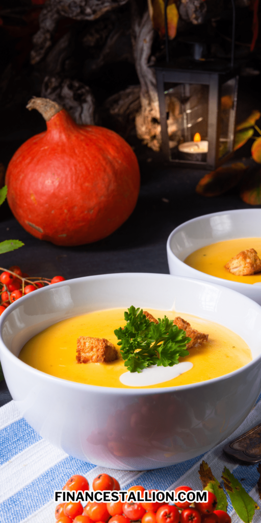 Creamy easy pumpkin soup with coconut milk recipe Fall soup recipe Thanksgiving soup recipe Fall recipe Thanksgiving recipe pumpkin recipe homemade soup recipes