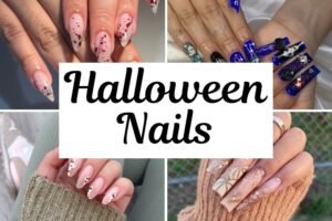 simple cute spooky acrylic halloween nails