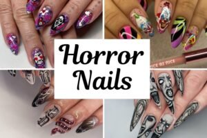 simple Halloween acrylic horror nails