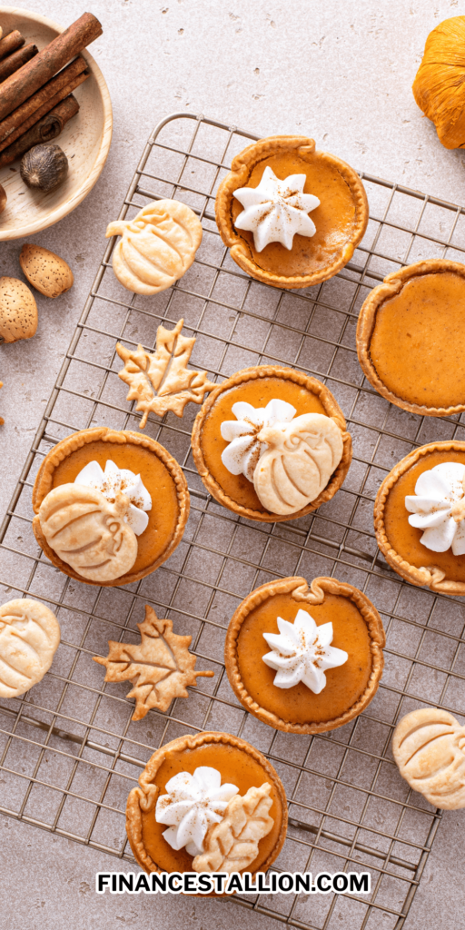 easy mini pumpkin pies in a muffin tins recipe for fall desserts and Thanksgiving desserts