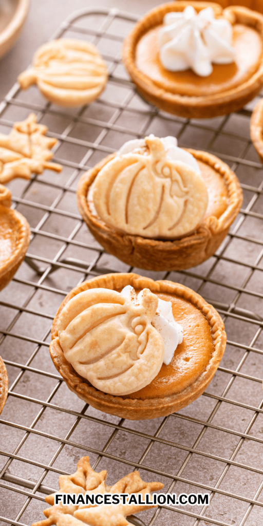 easy mini pumpkin pies in a muffin tins recipe for fall desserts and Thanksgiving desserts