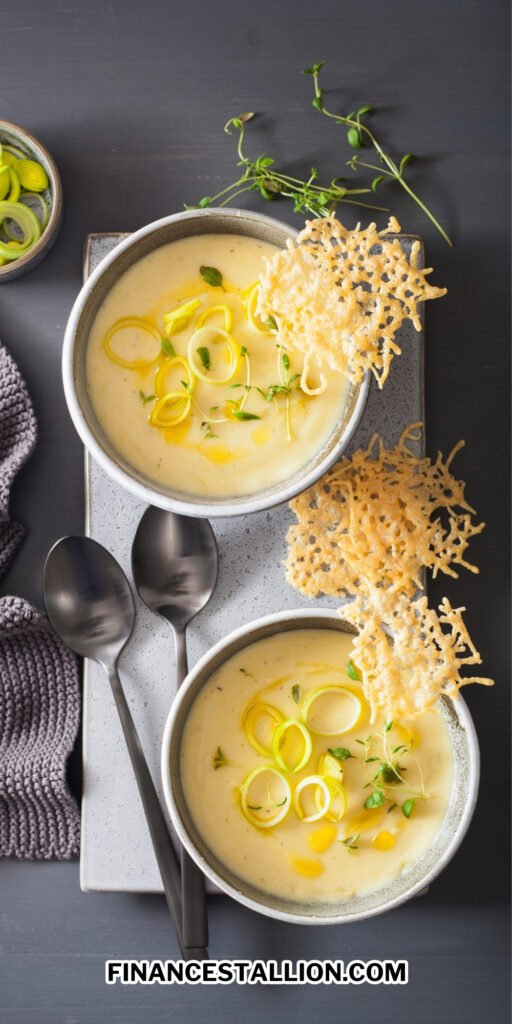 creamy potato leek soup recipe perfect for fall and Thanksgiving weeknight dinners