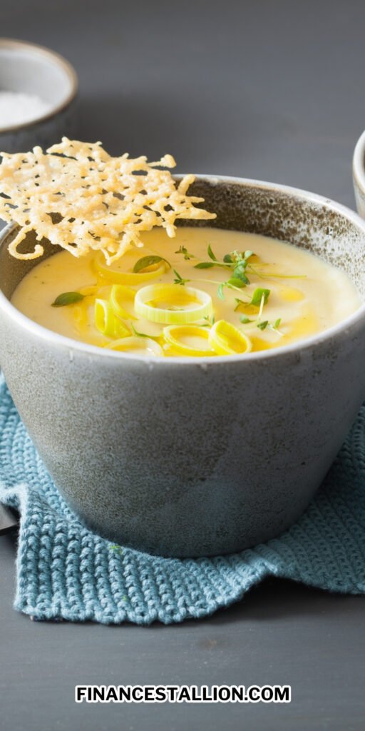 creamy potato leek soup recipe perfect for fall and Thanksgiving weeknight dinners