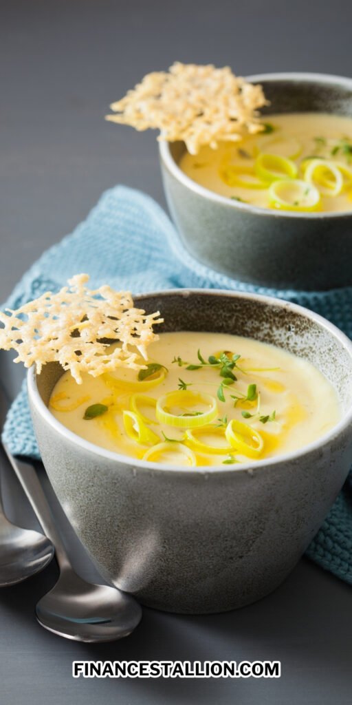 creamy potato leek soup recipe perfect for fall and thanksgiving weeknight dinners