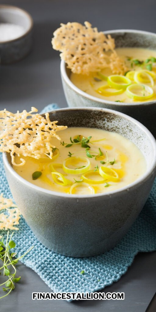 creamy potato leek soup recipe perfect for fall and Thanksgiving weeknight dinners