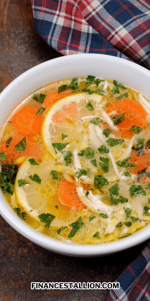 easy lemon chicken orzo soup is a perfect winter comfort soup recipe