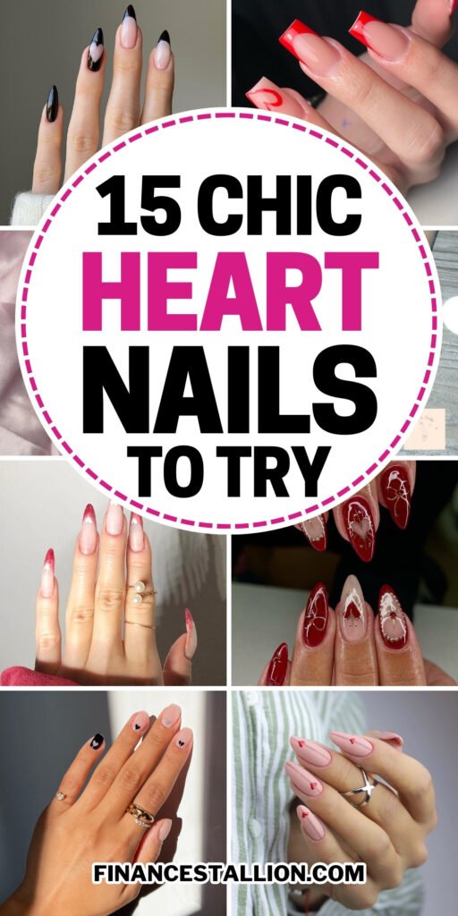 Simple Cute Love Heart Nails Inspo For Valentines Day