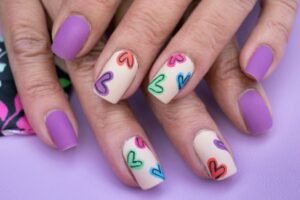 Simple Cute Love Heart Nails Inspo