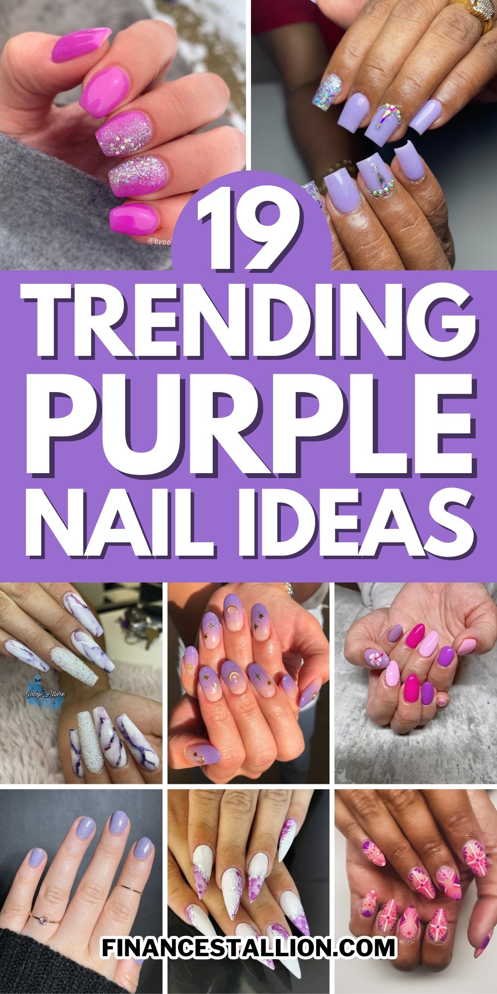 19 Cute Purple Nails - Finance Stallion
