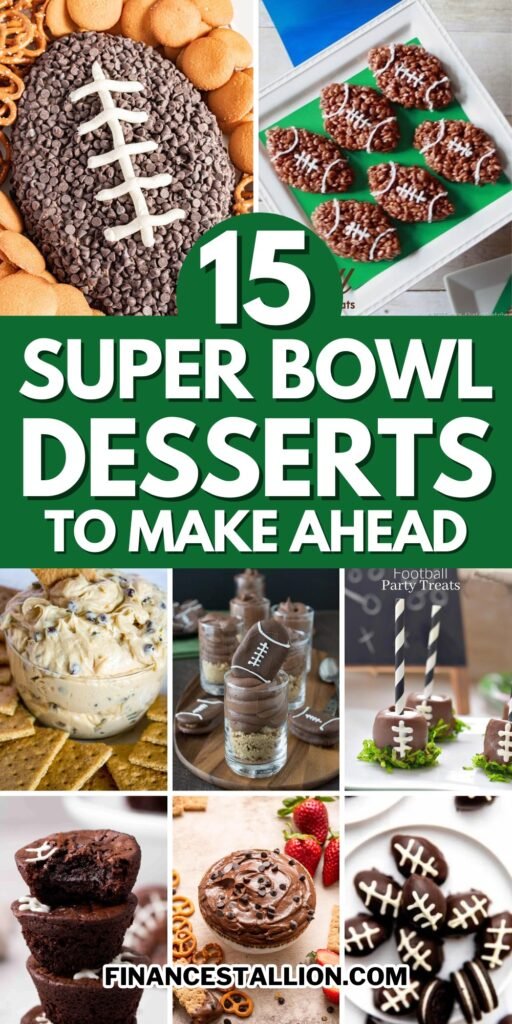 Super Bowl Desserts - Football-Themed Brownies, Sugar Cookies, Cupcakes, Snack Mix, Dessert Dips, Sundae Bar, Glazed Donuts - Game Day Sweet Treats for Football Fans and Super Bowl Party