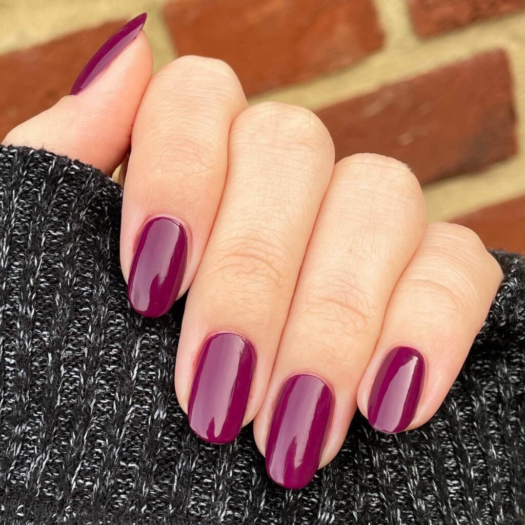 A stunning collection of berry nails featuring berry red nail polish, berry gel nails, and dark berry nail polish shades with a glossy finish.