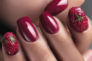 A stunning collection of berry nails featuring berry red nail polish, berry gel nails, and dark berry nail polish shades with a glossy finish.